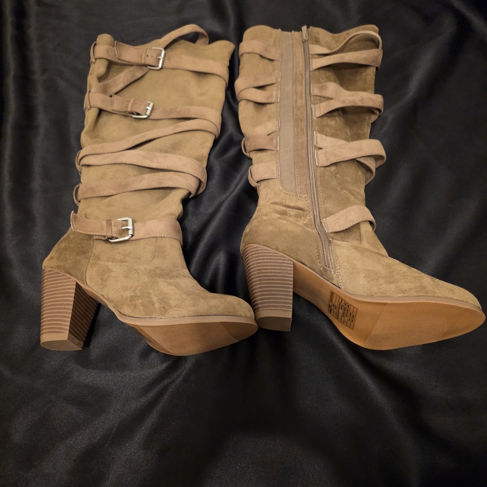 Torrid Tan Heeled Boots with Buckle Detail